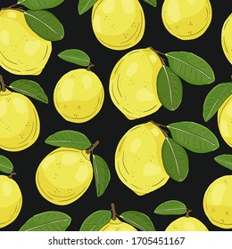 Antecedentes naturales dibujados a mano. Patrón floral sin soldadura. Limón negro. Cítrico 