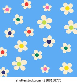 Hand Drawn Nature Flower Background. Summer Illustration