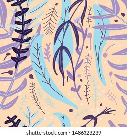 hand drawn nature seamless pattern. Can use for print, template, fabric, presentation, textile, banner, poster, wallpaper
