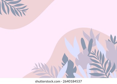 hand drawn nature tropical leaf background, summer design template