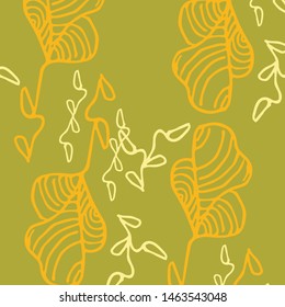 hand drawn nature vector pattern in retro style