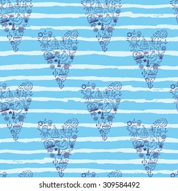 Hand drawn nautical seamless background