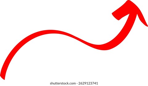 Hand Drawn Navigation Arrow in Red Ink