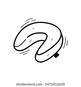 Hand Drawn Neck Pillow. Doodle Vector. Isolated on White Background - EPS 10 Vector