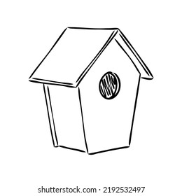 Hand Drawn Nesting Boxes Doodle Birdhouse Stock Vector (Royalty Free ...