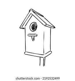 Doodle de cajas de anidamiento dibujadas a mano. Aves de corral con estilo de sketch. Ilustración vectorial aislada en fondo blanco.