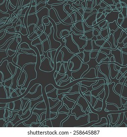 Hand drawn neuron cells network pattern, concept of neurons and nervous system. Vector illustration.
