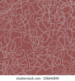 Hand drawn neuron cells network pattern, concept of neurons and nervous system. Vector illustration.