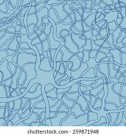Hand drawn neuron cells network pattern, concept of neurons and nervous system. Vector illustration.