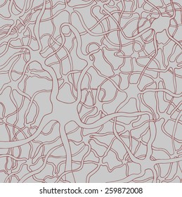 Hand drawn neuron cells network pattern, concept of neurons and nervous system. Vector illustration.
