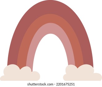 hand drawn neutral rainbow vector