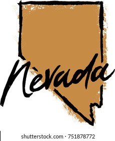 Hand Drawn Nevada State Design