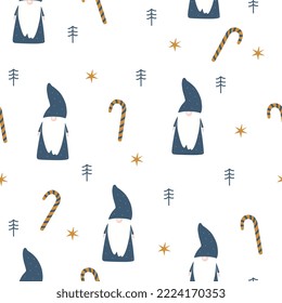 Hand drawn new year seamless pattern