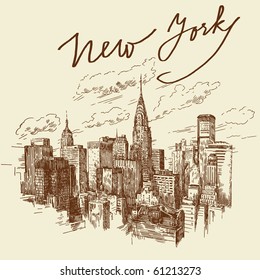 hand drawn new york svg