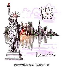 Hand drawn New York sketch for your design