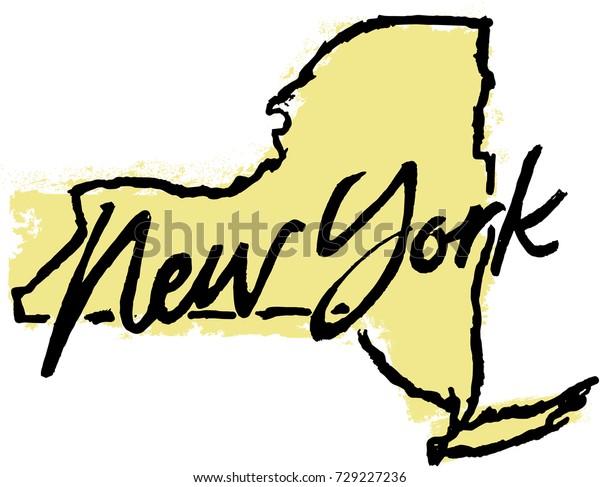 Hand Drawn New York State Graphic Stock Vector (Royalty Free) 729227236