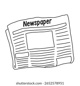 Hand drawn Newspaper outline vector illustration