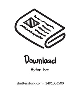 Hand Drawn Newspaper vector icon