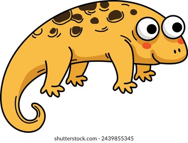 Hand drawn newt character illustration, vector