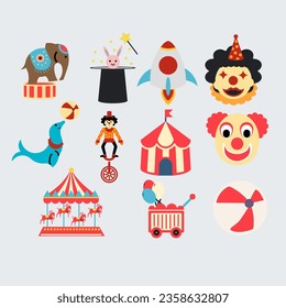 hand drawn night amusement park