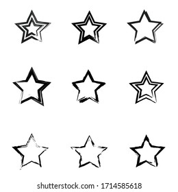 Hand Drawn Nine Set Star