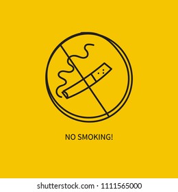 Hand Drawn No Smoking Sign. Vector Illustration