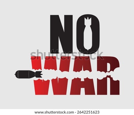 Hand drawn of no  war. make world peace, vector illustration 