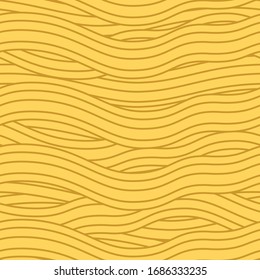 Hand Drawn Noodle Seamless Pattern Background. Asian Japanese Ramen Noodle, Spaghetti Texture. Yellow Noodle, Pasta Noodle Background. Great For Menu Design.