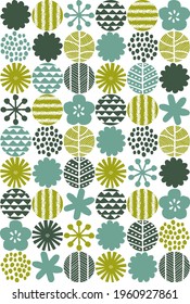 hand drawn nordic circle pattern