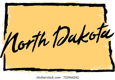 Hand Drawn North Dakota State Design