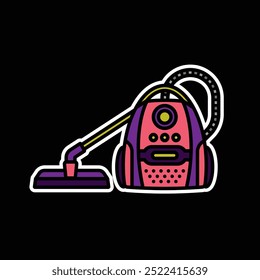 Hand drawn, not by AI! Original vector illustration. The contour icon of the vacuum cleaner.