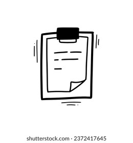 Hand Drawn Note Board Illustration. Doodle Vector. Isolated on White Background - EPS 10 Vector