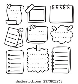 Hand drawn note element vector