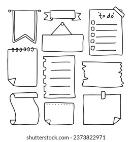 Hand drawn note element vector