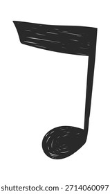 Doodle musical de nota dibujado a mano
