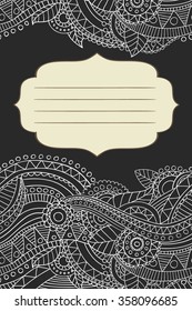 Hand drawn notebook cower, paint in doodle style