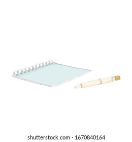 Hand drawn notebook. Isolated on white. Hand drawn vector illustration.
