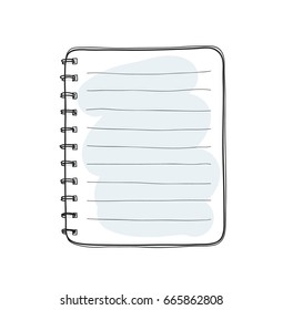 hand drawn notebook on white background blank paper cover vector art  illustration