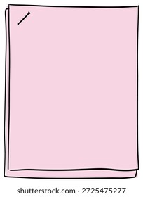 Hand drawn notebook paper sheet with folded corner doodle sketch blank page vector illustration