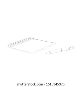 Hand drawn notebook sketch with pen. Simple sketch. Isolated on white.