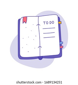 Hand drawn notebook vector icon on isolated background . 