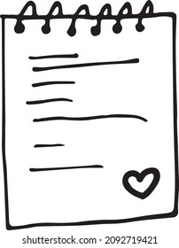Hand drawn Notebook vector on a white background