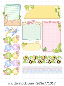 hand drawn notepad frame for bullet journal page
