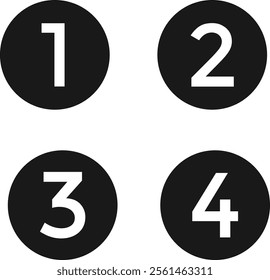 Hand drawn number 0-10 glyph bullet point collection. Number icons set,
