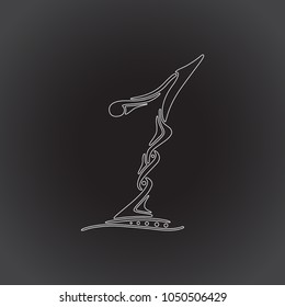 Hand drawn number 1 on a black background. Vector design element. Elegant logo for your ideas.