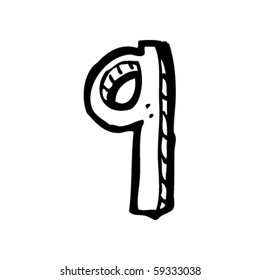 hand drawn number 9