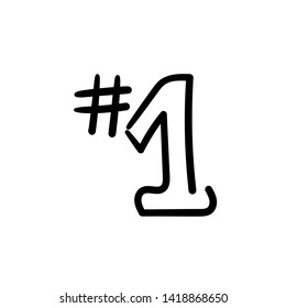 Hand drawn number one. Simple vector icon