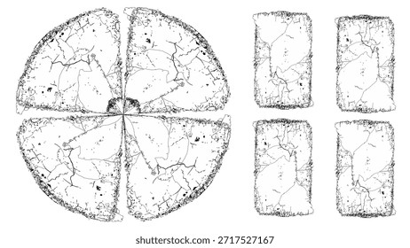Números desenhados à mão 1 e 2 ilustração de vetor de fonte decorativa