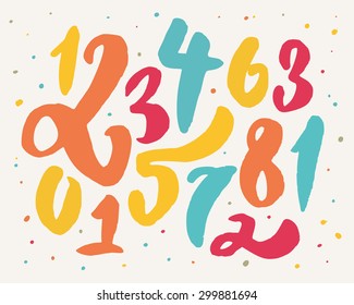 Hand drawn numbers. Background with handwritten numbers.