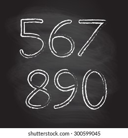 Hand drawn numbers isolated on white background. Vector illustration.